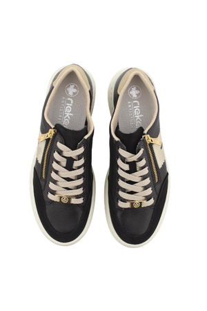 Rieker ladies sneakers M1912-00 in Black