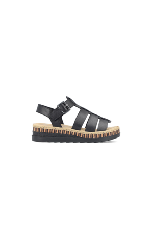 Rieker Ladies Sandals V7904-00 in Black