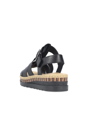 Rieker Ladies Sandals V7904-00 in Black