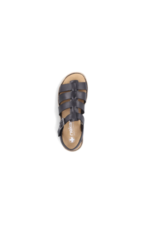 Rieker Ladies Sandals V7904-00 in Black