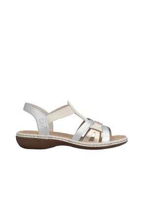 Rieker Ladies Sandals 65918-91 light gold multi