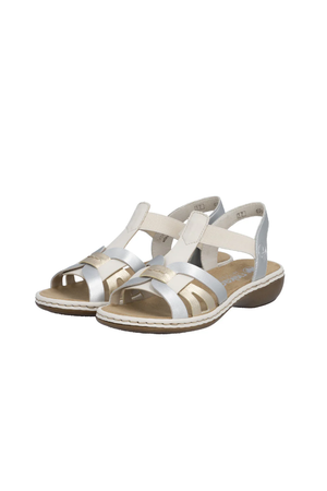 Rieker Ladies Sandals 65918-91 light gold multi