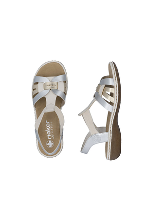 Rieker Ladies Sandals 65918-91 light gold multi