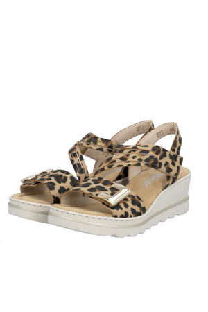 Rieker Womens Sandals 67410 90 beige leopard