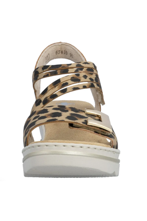 Rieker Womens Sandals 67410 90 beige leopard