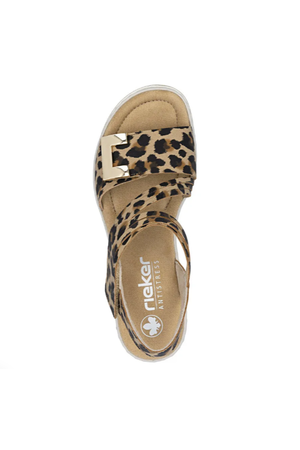 Rieker Womens Sandals 67410 90 beige leopard