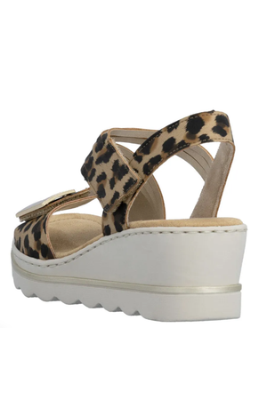Rieker Womens Sandals 67410 90 beige leopard