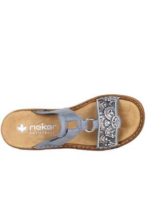 Rieker Women's Mule Sandal Blue  608K2-12