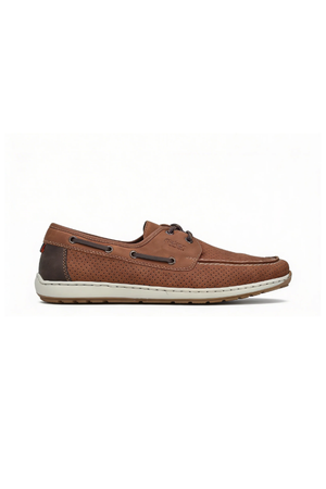 Rieker Mens boat shoe 08816-24 in Brown