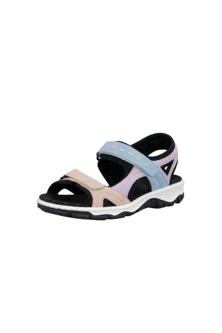 Rieker Women's Walking Sandals 68866-93 in blue multi