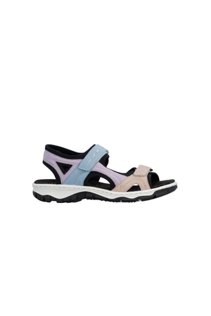 Rieker Women's Walking Sandals 68866-93 in blue multi