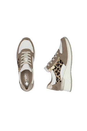Rieker Women's Casual trainer N4308-64 in beige multi