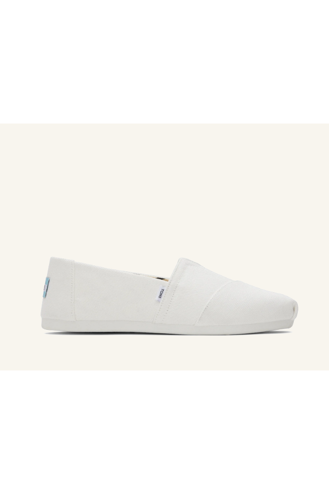 TOMS  Alpargata in White recycled cotton canvas