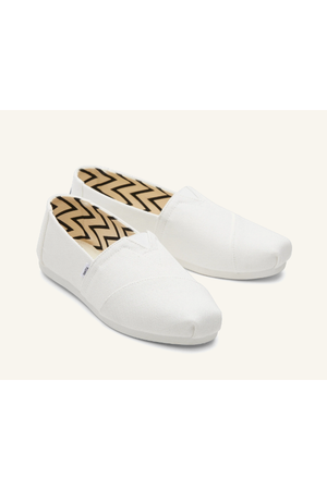 TOMS  Alpargata in White recycled cotton canvas