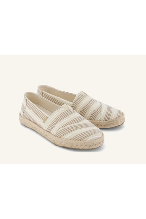 TOMS Alpargata Rope 2.0 in Natural brown metallic stripe