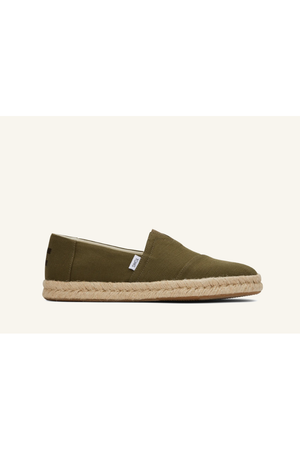 TOMS Alpargata Rope 2.0 in Olive recycled cotton