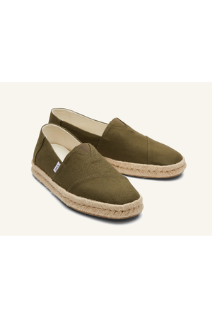 TOMS Alpargata Rope 2.0 in Olive recycled cotton