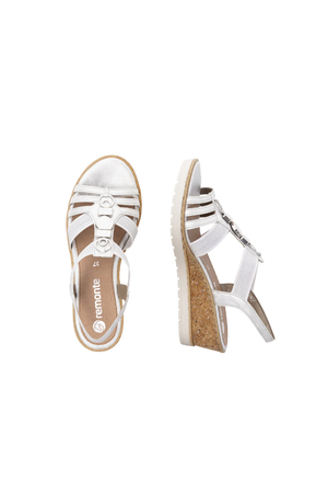 Remonte ladies sandals R6264-92 in silver/platinum