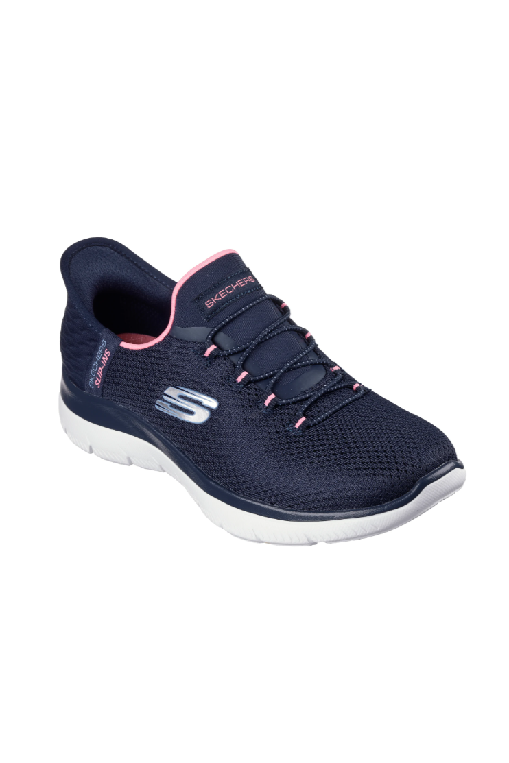 Skechers Slip-ins: Summits - Diamond Dream 150123W Navy/Pink WIDE FIT
