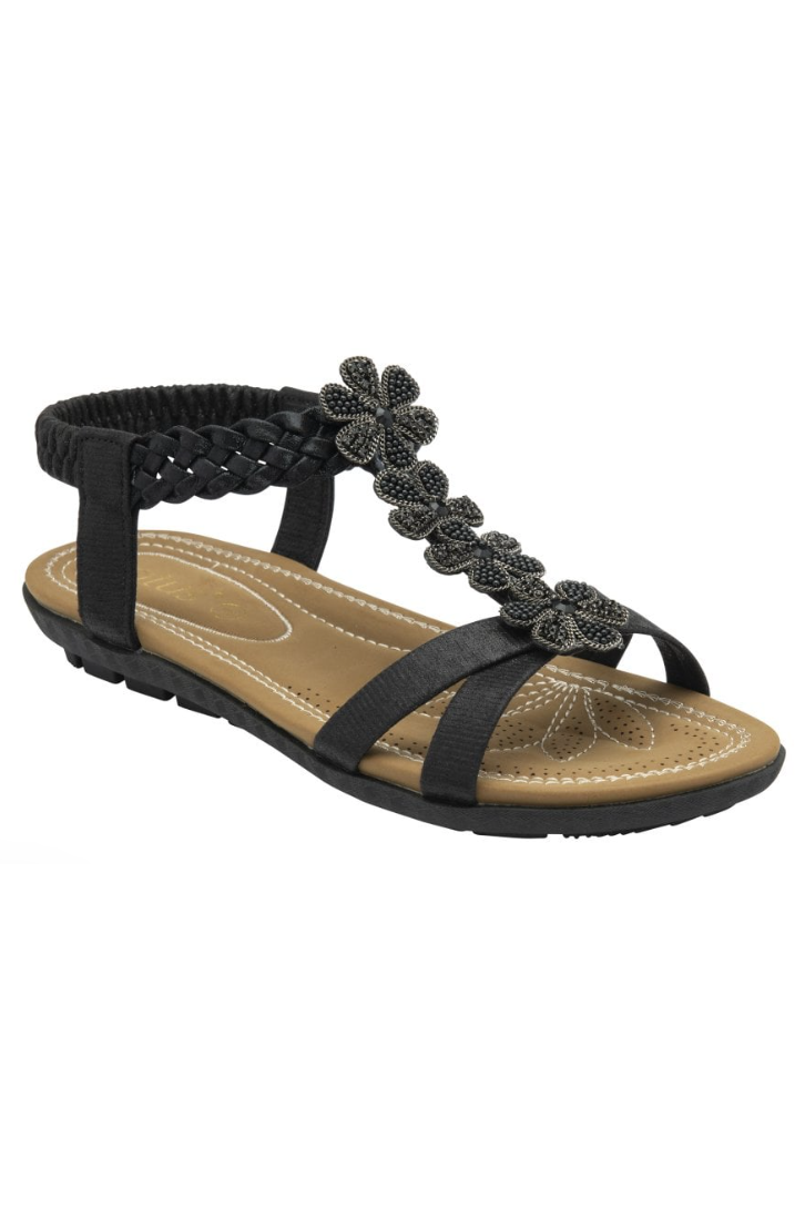 Lotus Cassia ladies sandal in Black