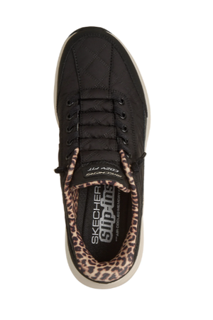 Skechers Slip-ins: Contour Foam - Cozy Fit Leopard Dream 150419 in Black