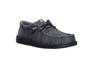 HEYDUDE Wally Stretch Sox in Granite Grey/Black