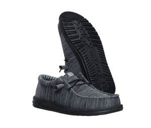 HEYDUDE Wally Stretch Sox in Granite Grey/Black