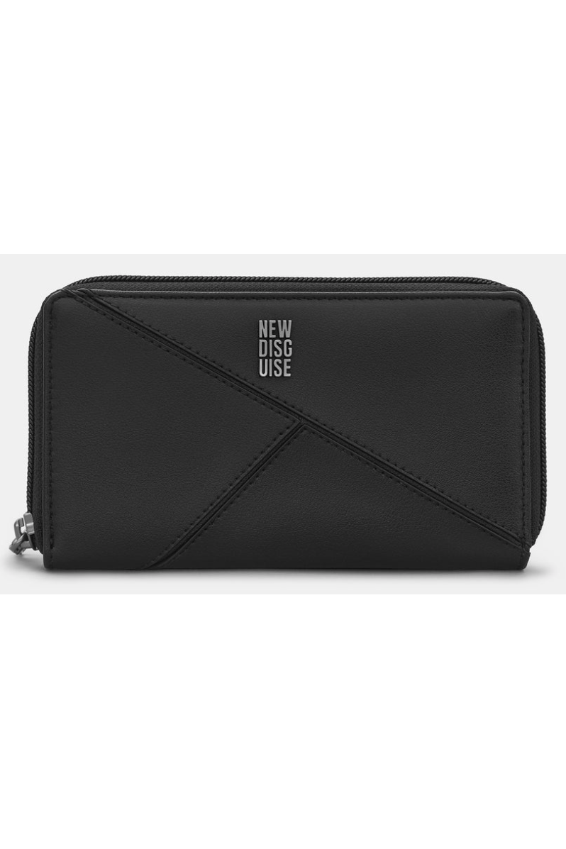 New Disguise Enigma Zip Round purse in black Y1258