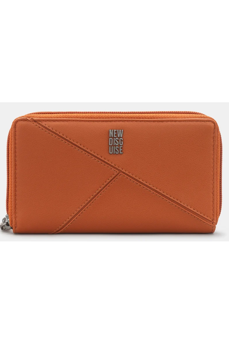 New Disguise Enigma Zip Round purse in tan Y1258