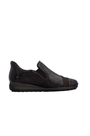 Rieker Ladies Shoes 44296-25 slip on waterproof shoe in Brown
