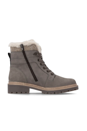 Remonte D0B81-42 ladies waterproof boot in Grey Combi