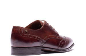 Base London Sloane Waxy Brogue Shoes in Brown