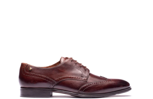 Base London Sloane Waxy Brogue Shoes in Brown