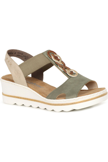 Rieker Womens sandal 67498-52 in Green