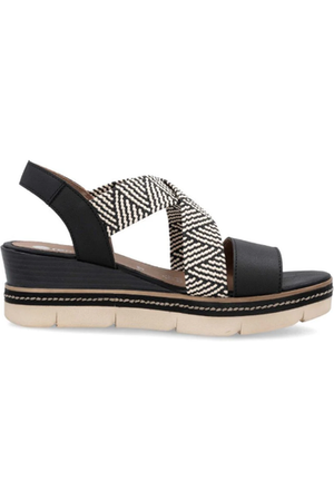 Remonte Ladies sandal D2L54-03 in Black combi