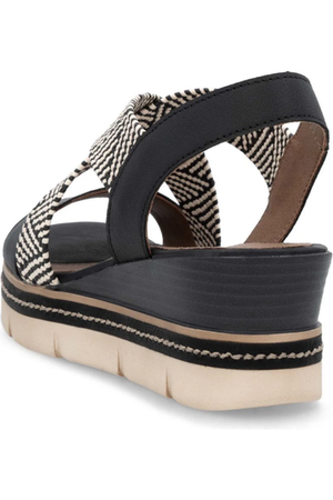 Remonte Ladies sandal D2L54-03 in Black combi
