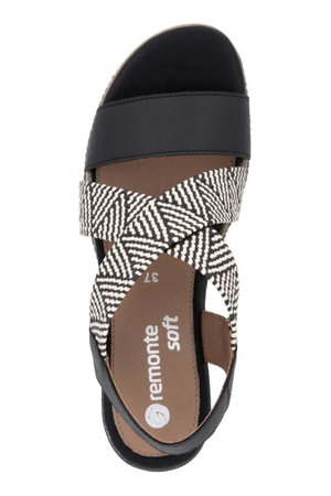 Remonte Ladies sandal D2L54-03 in Black combi