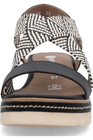 Remonte Ladies sandal D2L54-03 in Black combi