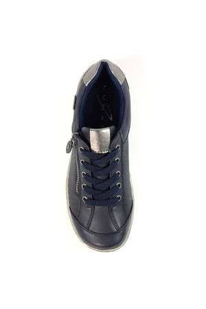 Lunar Sloan waterproof trainer in Navy DLB082
