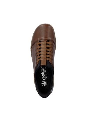 Rieker Shoe L7562-22 chestnut slip on waterproof shoe