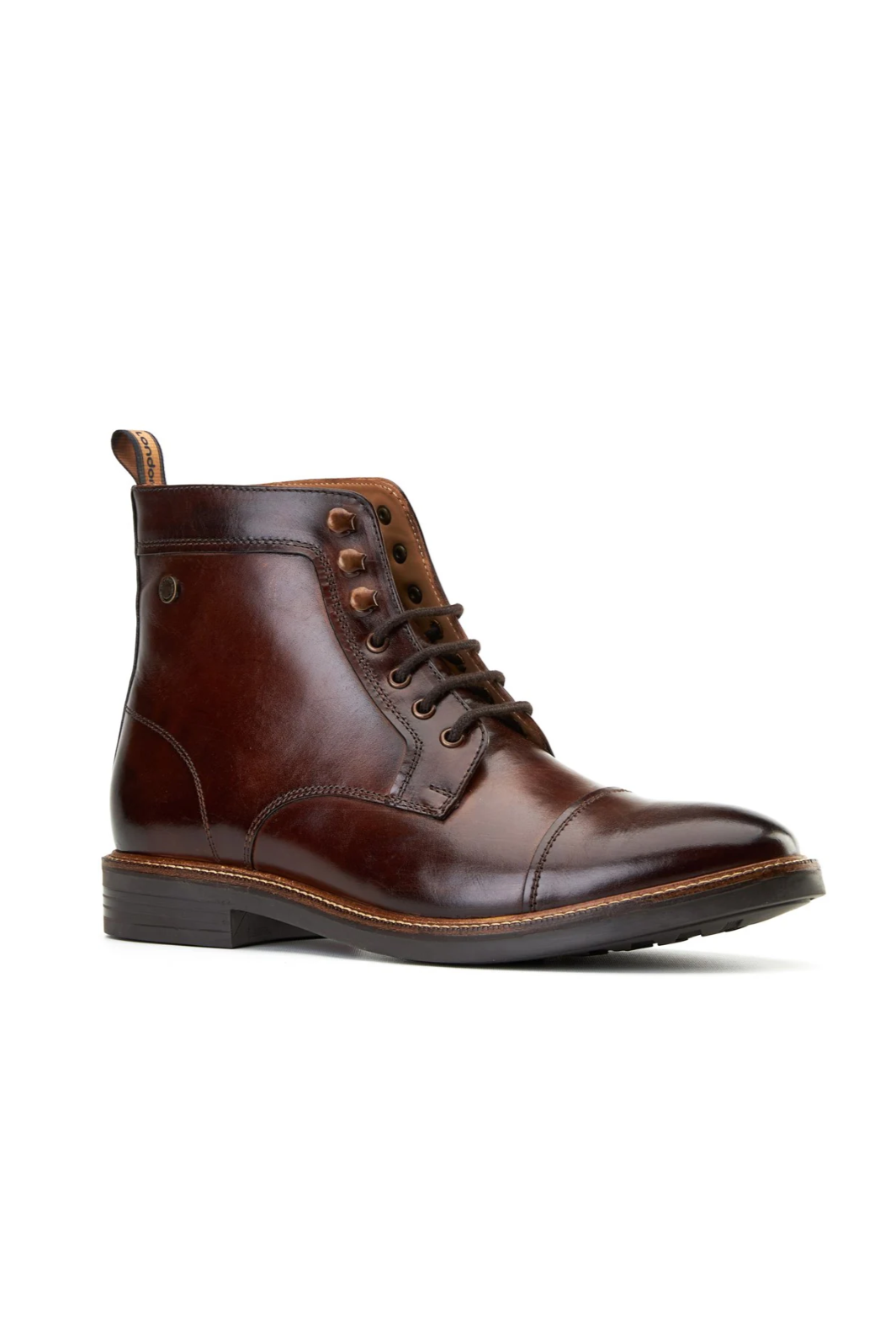 Base London Plymouth Mens Toe Cap Boot in brown