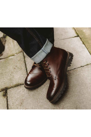 Base London Nickel Mens Combat boots in brown