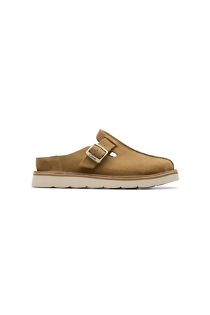Clarks Solsbury Mule in Dark Sand suede