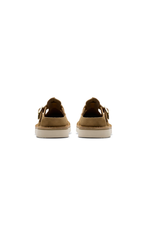Clarks Solsbury Mule in Dark Sand suede