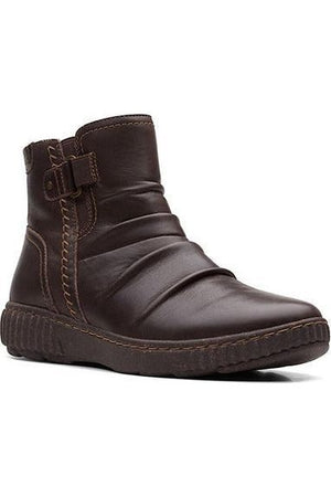 Damskie buty Clarks CarolineOrchid z ciemnobrązowej skóry