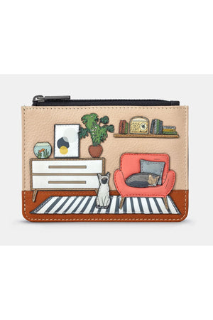 Yoshi Cat Lounge Zip Top Purse black Y1321