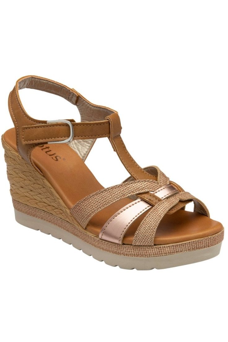 Lotus Cavallo wedge sandal in tan