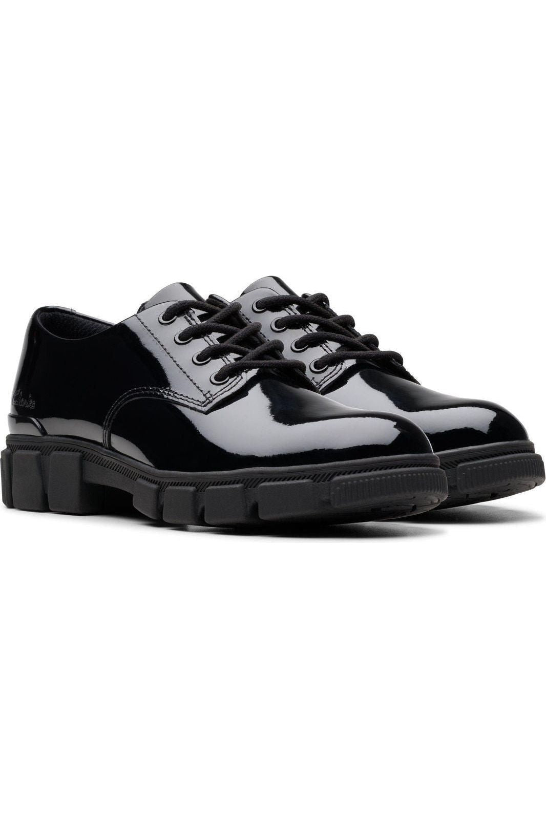 Clarks Evyn Lace Youth black patent