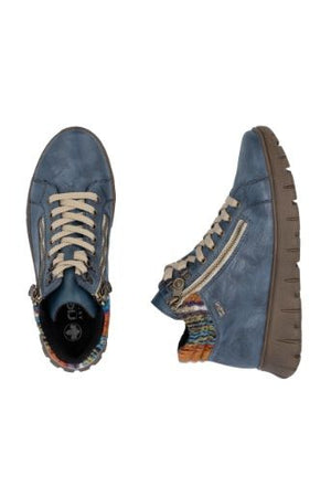 Rieker Ladies Boots N1305-14 navy multi waterproof