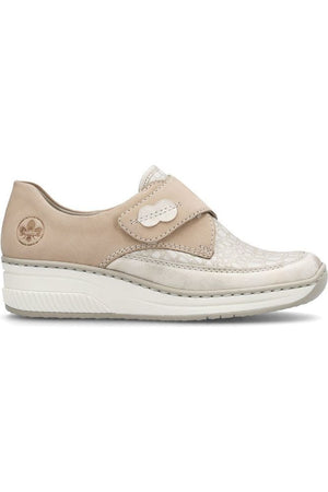 Rieker ladies Velcro shoe 487C0-60 in beige